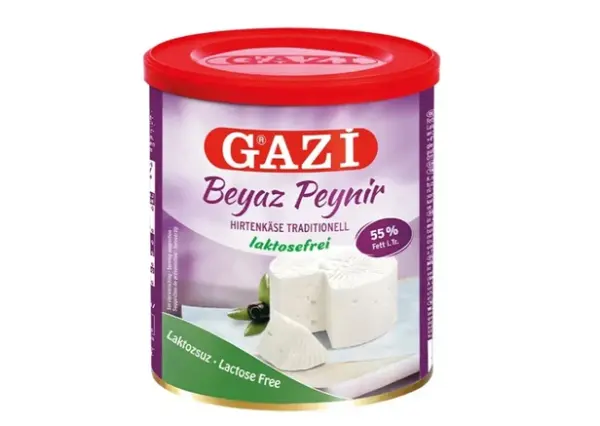 GAZİ LAKTOZSUZ PEYNİR 55%  500 gr