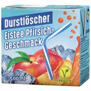 Durstlöscher Eistee Pfirsich Geschmack 500ml vegan