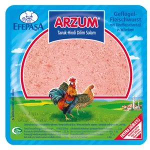Efepaşa Salam  ARZUM  Geflügelfleischwurst mit Rindfleischanteil in Scheiben 200g
