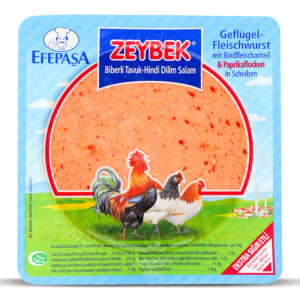 Efepaşa Salam  ZEYBEK  Geflügelfleischwurst mit Rindfleischanteil und Paprikaflocken in Scheiben 200g